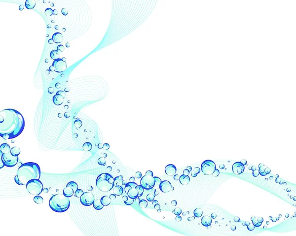 Abstrakt Vatten Vektor Bakgrund Med Bubblor Luft — Stock vektor