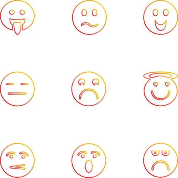 Emoji Emoticons Eomtions Smileys Sad Happy Cry Laugh Love Angry — Vetor de Stock