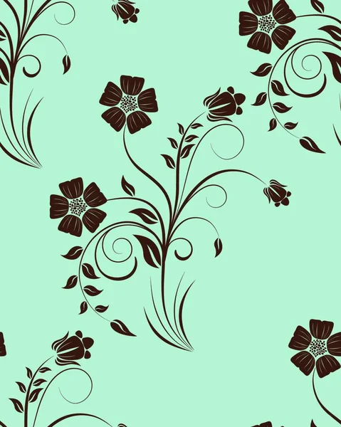 Seamless Vector Floral Pattern Easy Making Seamless Pattern Just Drag — Stock Vector