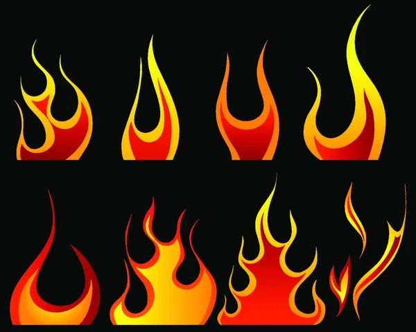 Set Different Fire Patterns Design Use Royalty Free Stock Vectors