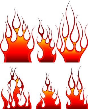 Set of fire vector icons for design use clipart