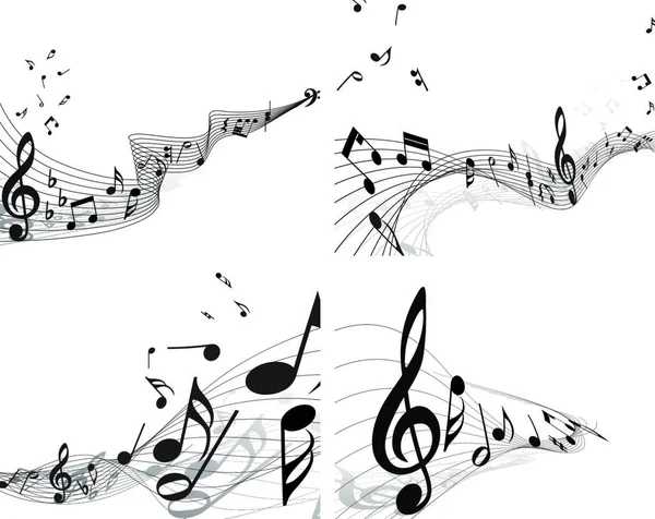 Conjunto Fondos Personal Notas Musicales Vectoriales Para Uso Diseño — Vector de stock