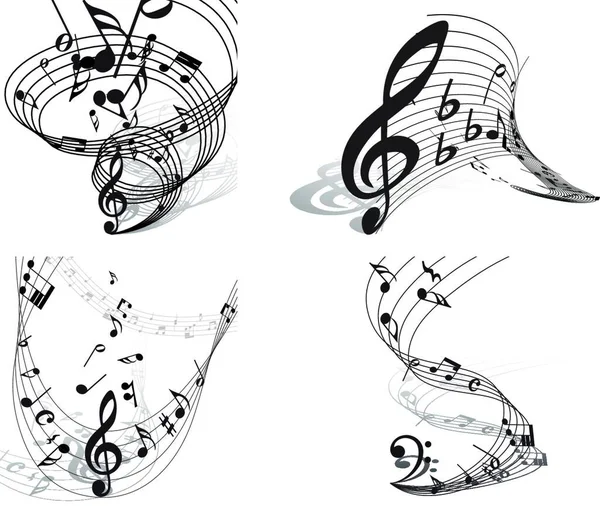 Conjunto Fondos Personal Notas Musicales Vectoriales Para Uso Diseño — Vector de stock