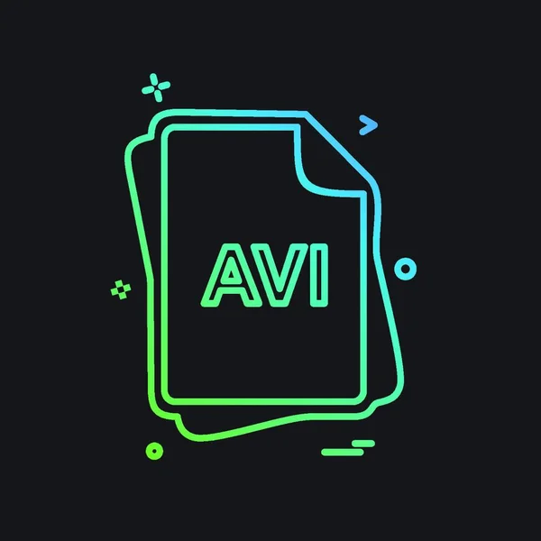 Tipo Archivo Avi Icon Design Vector — Vector de stock