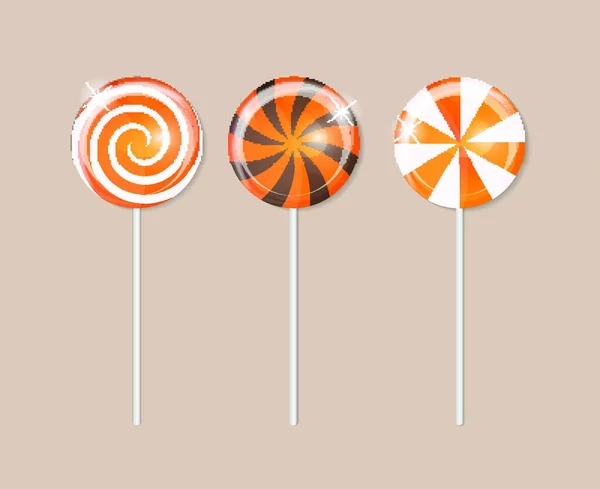 Realistic Sweet Lollipop Candy Background Vector Illustration Eps10 — Stock Vector