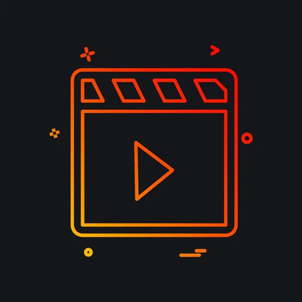 Video Icono Diseño Vector — Archivo Imágenes Vectoriales