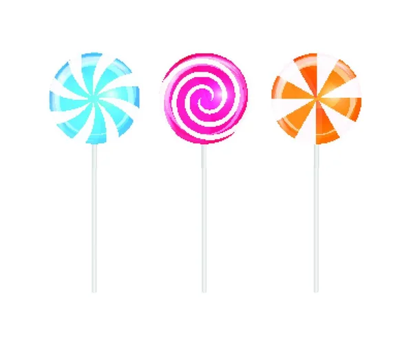 Realistic Sweet Lollipop Candy Background Vector Illustration Eps10 — Stock Vector