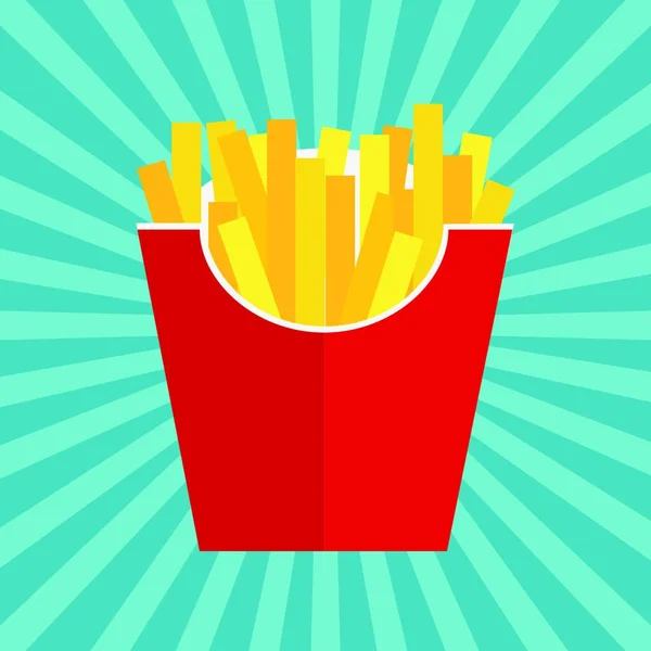 Fast Food Frito Batatas Fritas Ouro Francês Papel Wrapper Fundo — Vetor de Stock