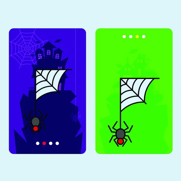 Feliz Halloween Invitación Diseño Con Vector Araña — Vector de stock