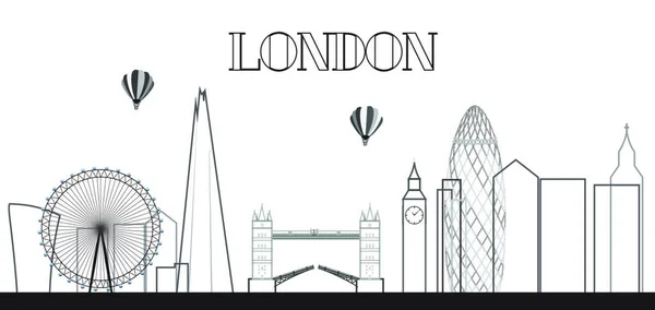 Reino Unido Fondo Ciudad Silhouette Londres Ilustración Vectorial Eps10 — Vector de stock