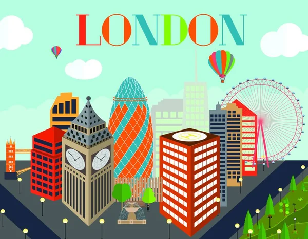 Silhouette Londra Sfondo Della Città Illustrazione Vettoriale Eps10 — Vettoriale Stock
