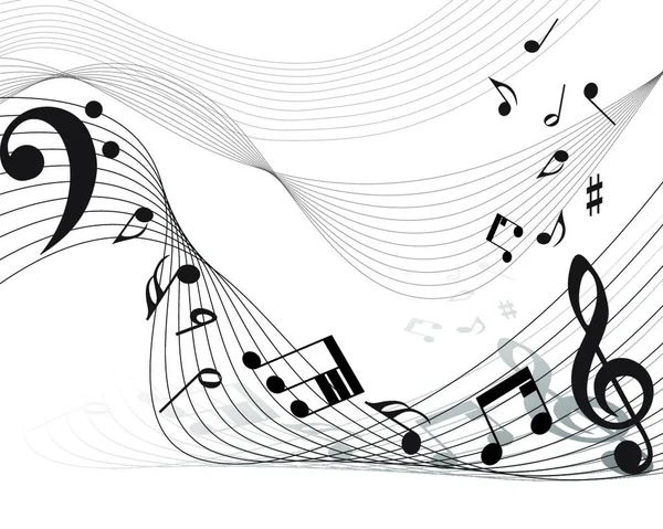 Vector Music Notes Staff Background Design Use — стоковый вектор