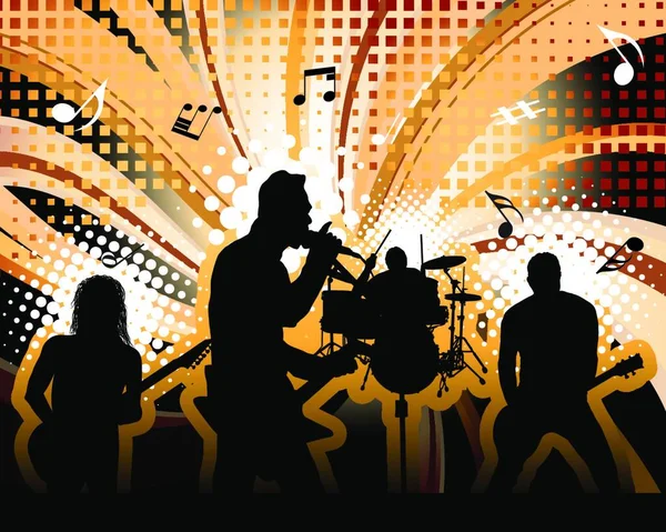 Groupe Rock Chanteurs Thème Illustration Vectorielle Pour Design — Image vectorielle