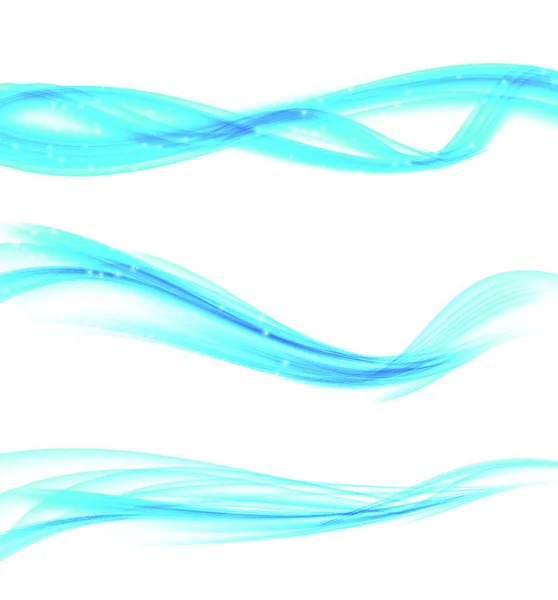 Set Ondas Azules Abstractas Fondo Transparente Ilustración Vectorial Eps10 — Archivo Imágenes Vectoriales