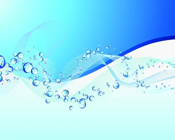 Abstract Water Vector Achtergrond Met Luchtbellen — Stockvector