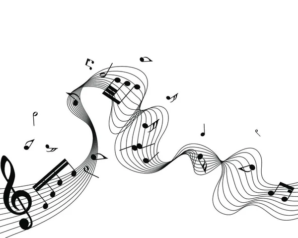 Fondo Del Personal Notas Musicales Vectoriales Para Uso Diseño — Vector de stock