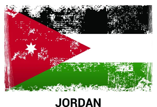 Jordan Flag Design Vector — Vetor de Stock