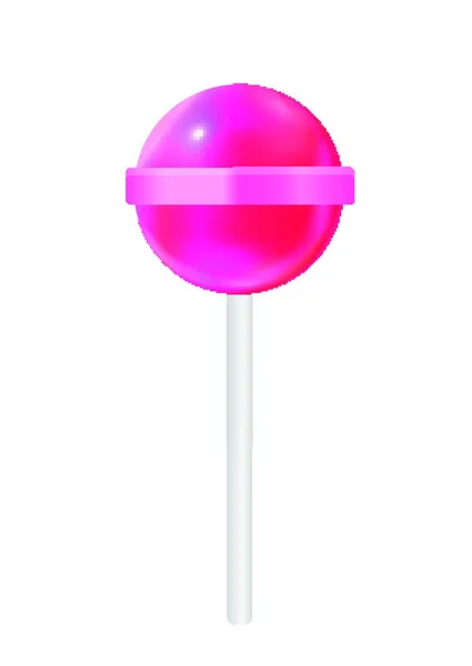 Realistický Sladký Lollipop Candy Izolovaný Bílém Pozadí Vektorový Obrázek Eps10 — Stockový vektor