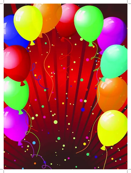 Havada Güzel Balonlar Var Vektör Illüstrasyonu — Stok Vektör