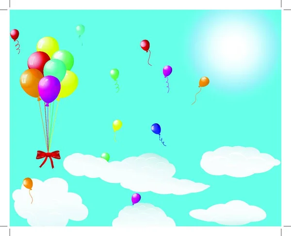 Hermosos Globos Aire Ilustración Vectorial — Archivo Imágenes Vectoriales