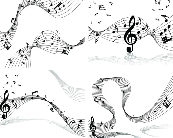 Vector Music Notes Staff Background Design Use — стоковый вектор