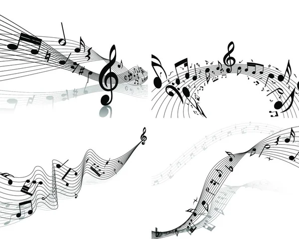 Vector Music Notes Staff Background Design Use — стоковый вектор