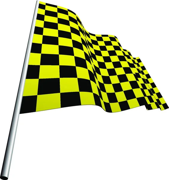 Bandera Carreras Color Amarillo Negro Ilustración Vectorial — Vector de stock