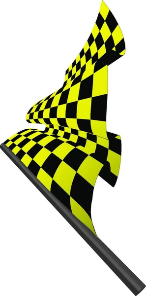 Sárga Fekete Színű Ellenőrzött Versenyzői Zászló Vektorillusztráció — Stock Vector