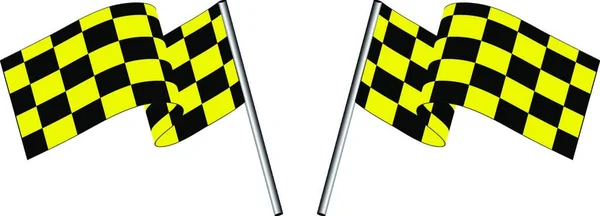 Żółta Czarna Flaga Wyścigowa Ilustracja Wektora — Wektor stockowy