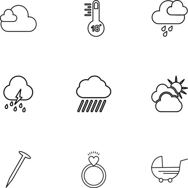 Temprature Heart Ring Param Ecology Eco Icons Weather Enviroement Icon — Stock Vector