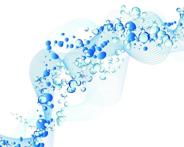 Abstrakt Vatten Vektor Bakgrund Med Bubblor Luft — Stock vektor