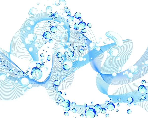 Abstract Water Vector Achtergrond Met Luchtbellen — Stockvector