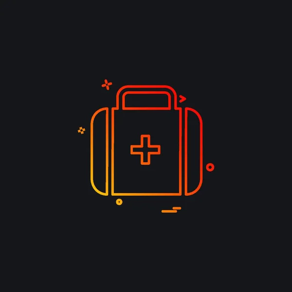 Erste Hilfe Erste Hilfe Medizin Box Symbol Vektor Desige — Stockvektor