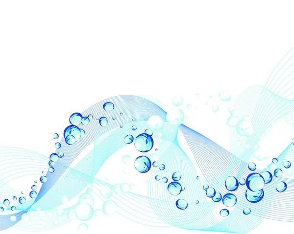 Abstraktní Vodní Vektor Pozadí Bublinami Vzduchu — Stockový vektor