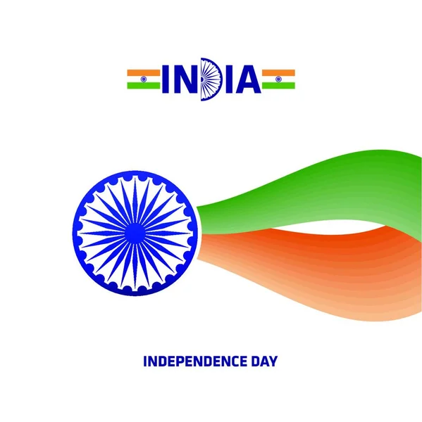 Indiens Unabhängigkeitstag Karte Mit Kreativem Design Und Typografie Vektor — Stockvektor