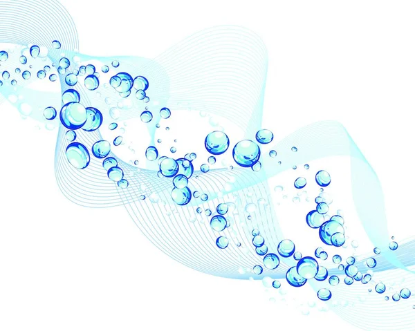 Abstraktní Vodní Vektor Pozadí Bublinami Vzduchu — Stockový vektor