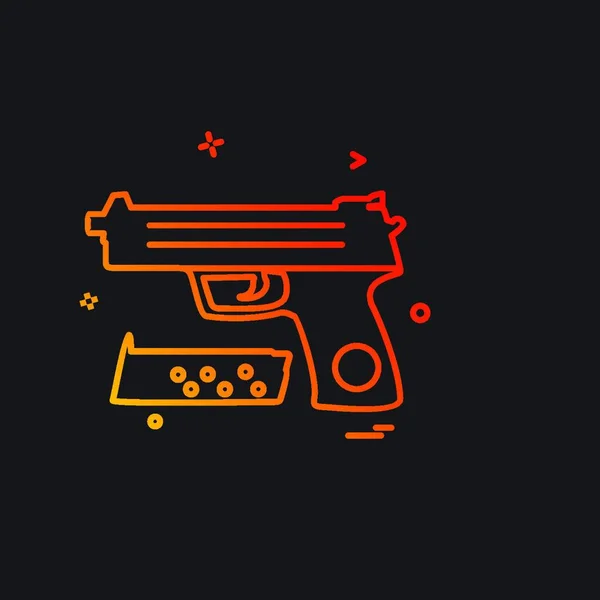 Pistola Icono Diseño Vector — Vector de stock