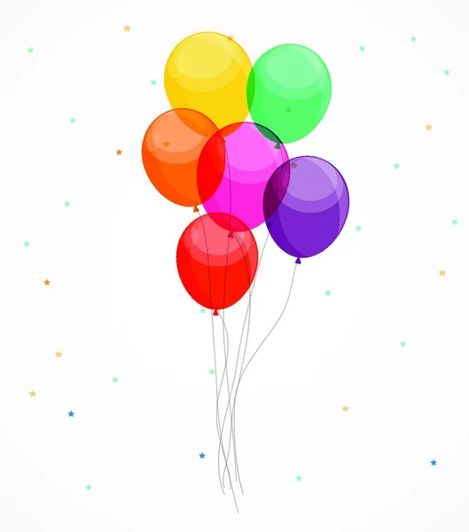Illustration Vectorielle Fond Ballons Brillants Joyeux Anniversaire Eps10 — Image vectorielle