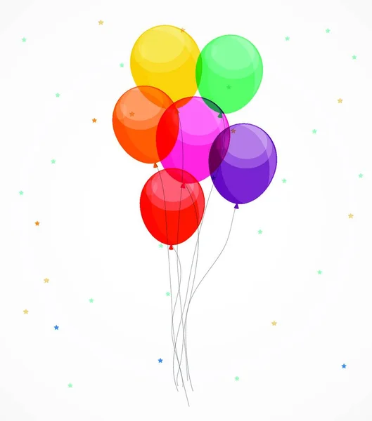 Brillante Feliz Cumpleaños Globos Fondo Vector Ilustración Eps10 — Vector de stock