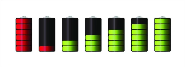 Oplaadbare Batterijen Voor Elektronische Apparaten Elektrische Auto Vector Illustratie Eps10 — Stockvector