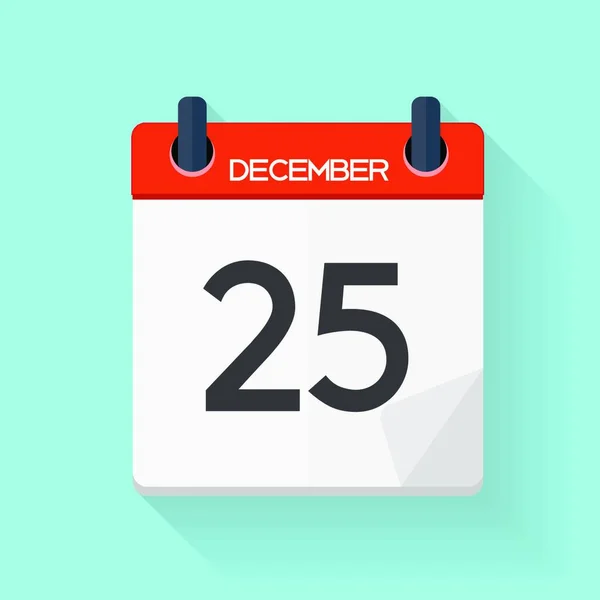 Diciembre Calendario Icono Diario Plano Emblema Ilustración Vectorial Elemento Diseño — Vector de stock