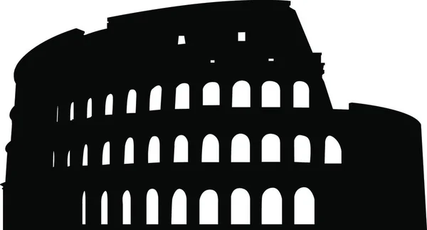 ローマのコロシアムのシルエット デザイン用ベクトルイラスト — ストックベクタ