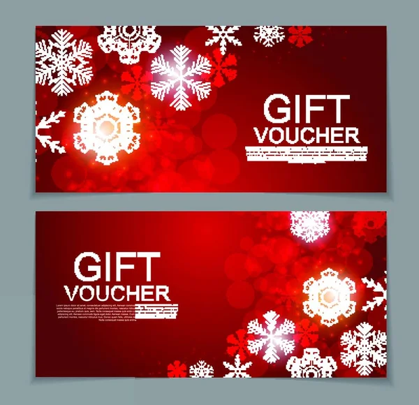 Gift Voucher Template Christmas New Year Discount Coupon Vector Illustration — Stock Vector