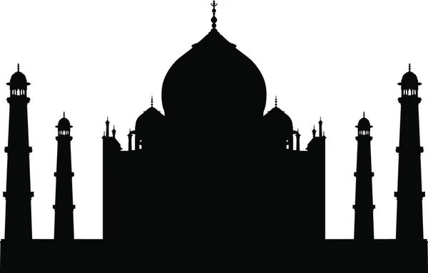 Sílhueta Templo Taj Mahal Ilustração Vetorial Para Uso Projeto —  Vetores de Stock