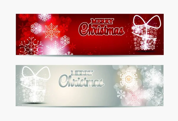 Kerst Sneeuwvlokken Website Banner Kaart Achtergrond Vector Illustratie Eps10 — Stockvector