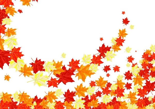 Herbst Ahorn Fallenden Blättern Hintergrund Vektorillustration — Stockvektor