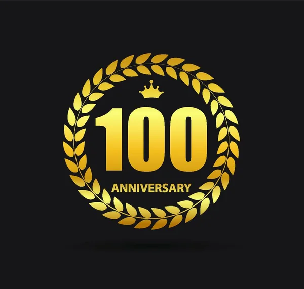 Illustrazione Vettoriale Anniversario Del Logo Del Modello 100 Eps10 — Vettoriale Stock