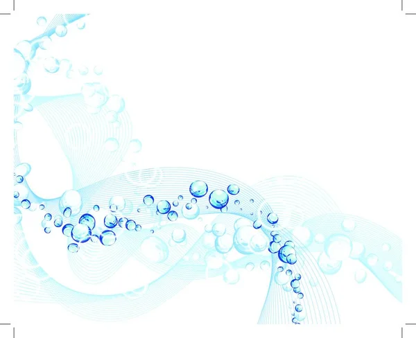 Ondulation Eau Fond Avec Des Bulles Ilustration Vectorielle Avec Transparence — Image vectorielle