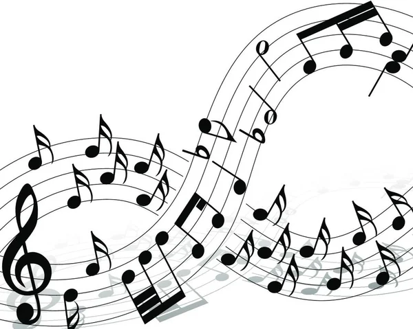 Personal Notas Musicales Con Líneas Ilustración Vectorial — Archivo Imágenes Vectoriales