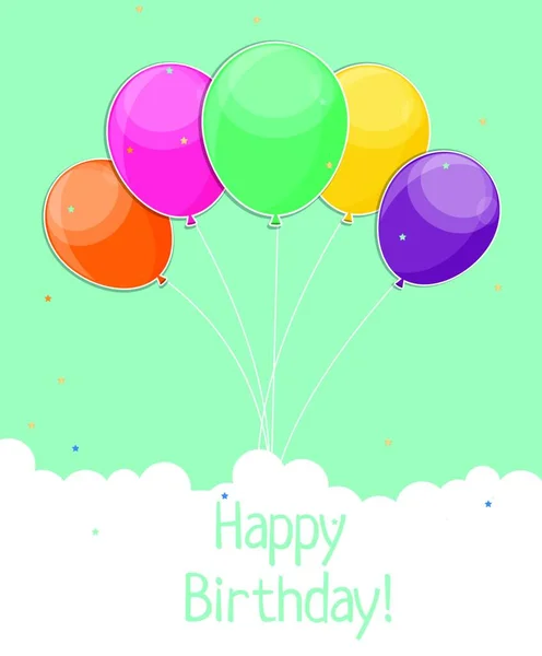 Glanzende Gelukkige Verjaardag Ballonnen Achtergrond Vector Illustratie Eps10 — Stockvector